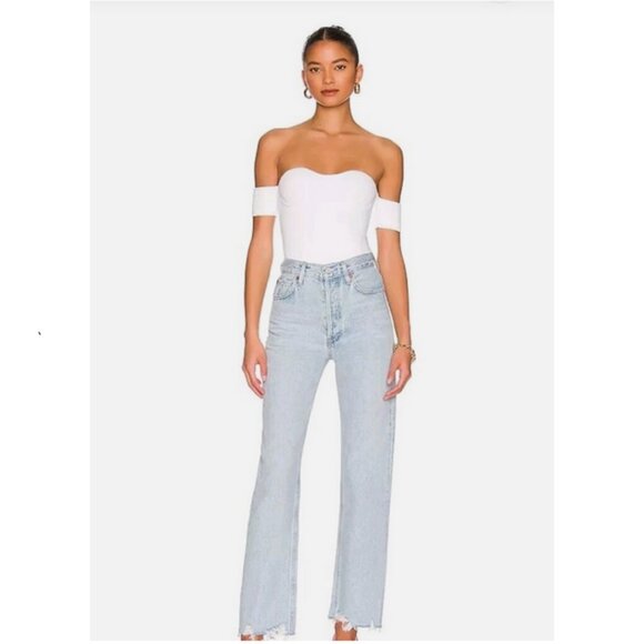 Helmut Lang Contour Banded-Sleeve Top in White - XS - NWT - Picture 2 of 9